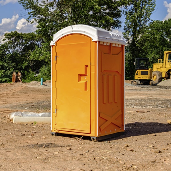 how often are the porta potties cleaned and serviced during a rental period in Mauk